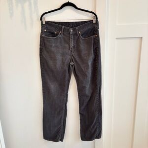 Levi's 514 Gray Corduroy Straight Leg Men's Pants Size 32 X 30
